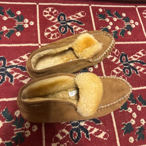 Cozy LL BEAN wicked good slippers Australian fur lined size men’s 12 wide - Picture 2 of 6